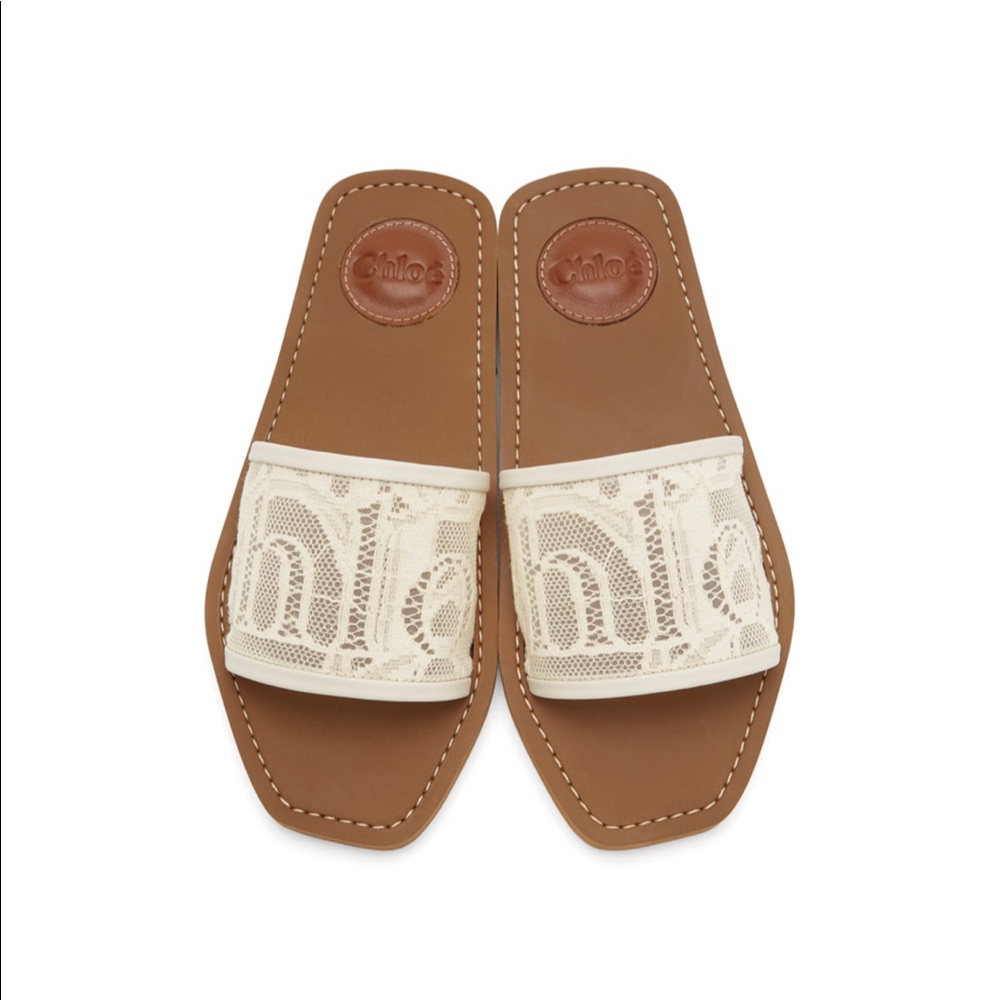 Chloe Woody Lace Slides